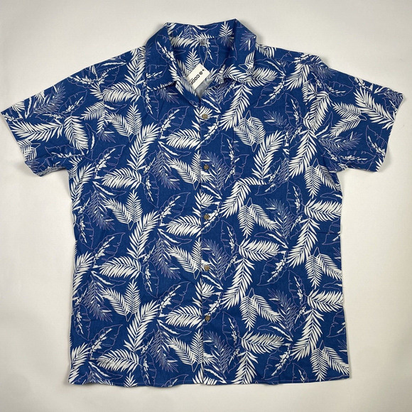 Coofandy Short Sleeve Button Down Hawaiian‎ Shirt Blue Mens Size XL Brand New - Picture 1 of 9